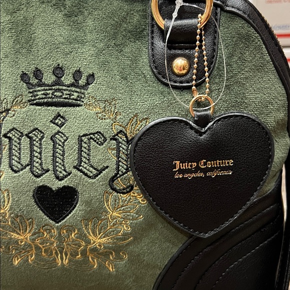 NWT Y2K Juicy Couture Heritage Dome Satchel Super Green/Black Cross Body - Picture 4 of 11